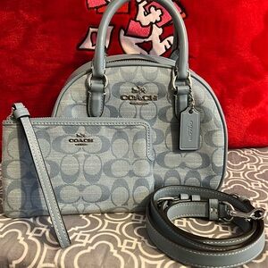 2023 Coach Sydney Satchel & Wristlet in Signature Canvas